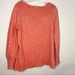 Ann Taylor Loft Sweater Solid Pink Bateau Neck Pullover  Women’s Large